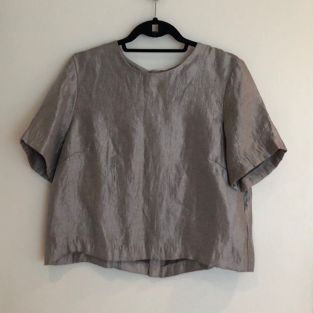 HM metallic silver top